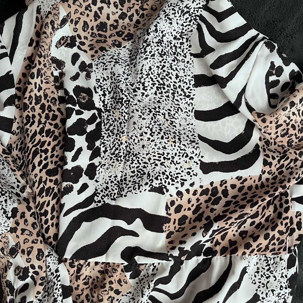 SHEIN Classic Belted Maxi Shirt Dress in Mixed Animal Print - Picture 4 of 4